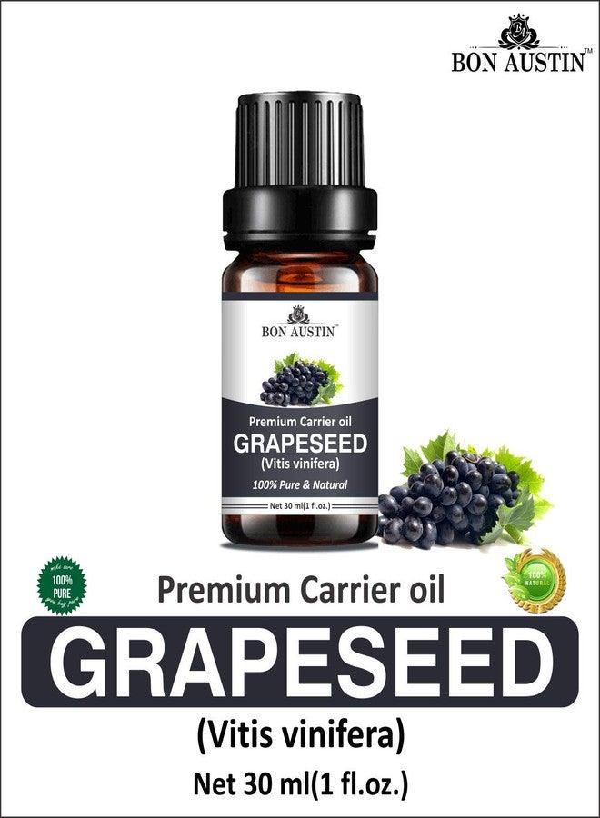 Bon Austin Natural Grapeseed Oil | Pure & Cold-Pressed Oil for Skin, Hair & Body Care | Lightweight, Fast-Absorbing & Vitamin-Rich Moisturizer | Ideal for Acne-Prone Skin, Dry Hair & Massage | Pack of 3 × 30 ml (90 ml) - Image 2