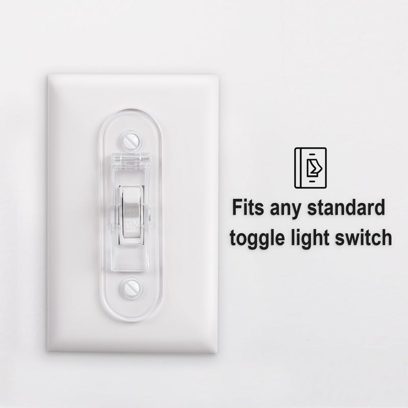 CLYMENE Wall Switch Guard, Childproof Light Switch Cover Guard | Toggle Style | Light Switch Protection | Lock Toggle Switch in On or Off Position | 1 Pack, Clear - Image 4