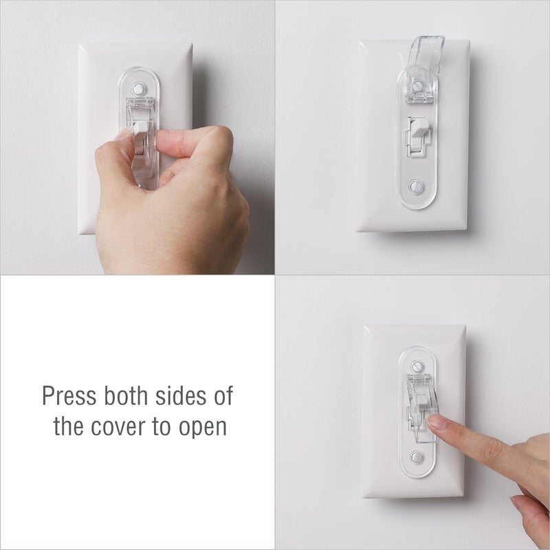 CLYMENE Wall Switch Guard, Childproof Light Switch Cover Guard | Toggle Style | Light Switch Protection | Lock Toggle Switch in On or Off Position | 1 Pack, Clear - Image 3