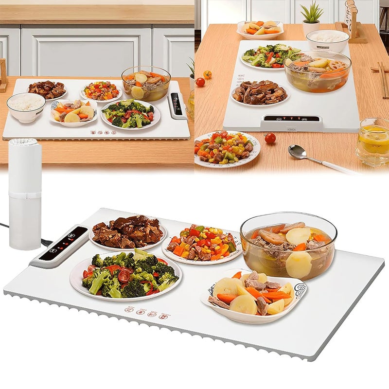 Suicune Electric Warming Tray Full Surface HeatingRollable PortablePremium Silicone NanoMaterial3 Temperature SettingsAuto ShutOff Versatile Food Warmer for GatheringsParties - Image 1