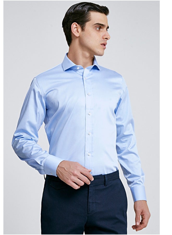 D'S DAMAT Ds DamatT Slim Fit Shirt Light Blue Nanocare  - Image 1