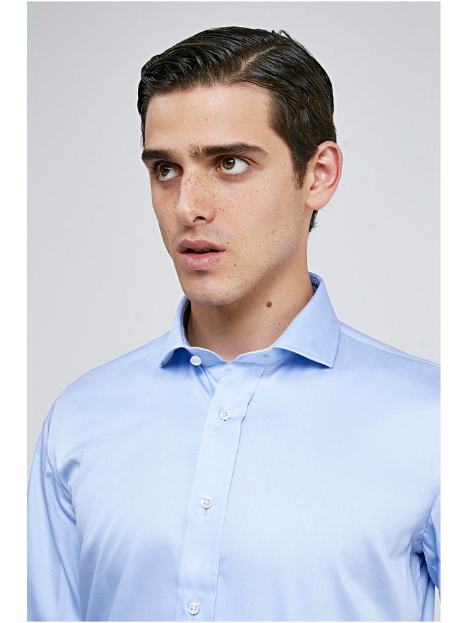 D'S DAMAT Ds DamatT Slim Fit Shirt Light Blue Nanocare  - Image 2