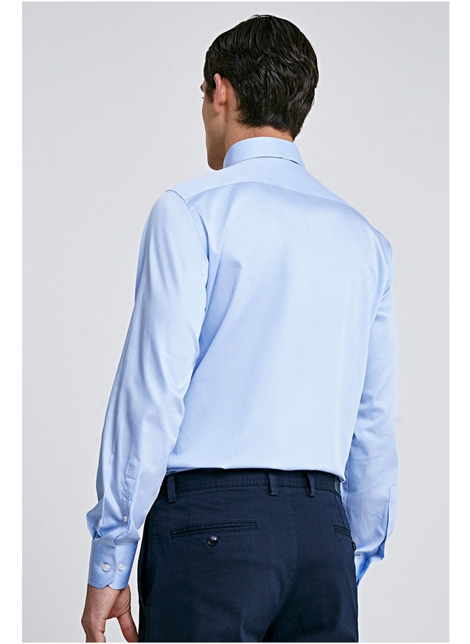 D'S DAMAT Ds DamatT Slim Fit Shirt Light Blue Nanocare  - Image 4