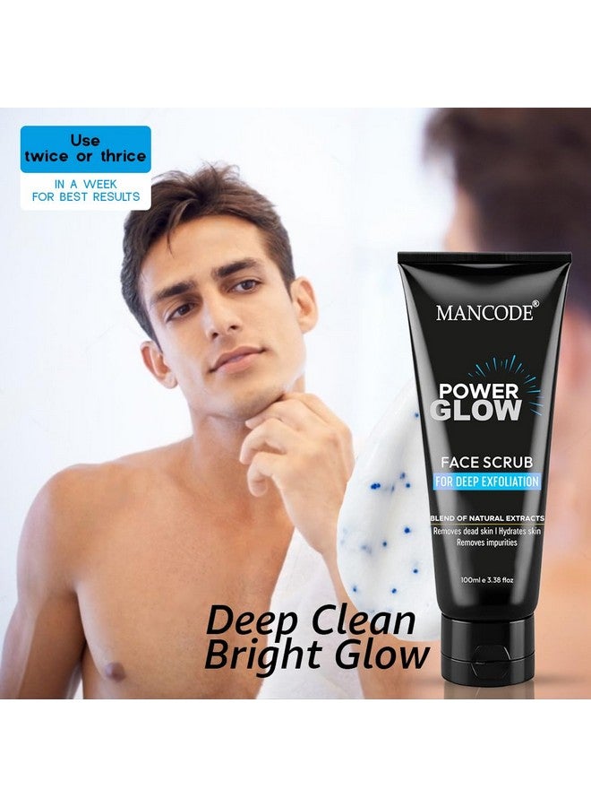 MAN CODE Mancode Power Glow Face Scrub for Men | Deep Exfoliation, Brightening & Hydrating | Removes Dead Skin & Impurities | Natural Ingredients with Saffron, Turmeric & Almond Oil | 100g - Image 3
