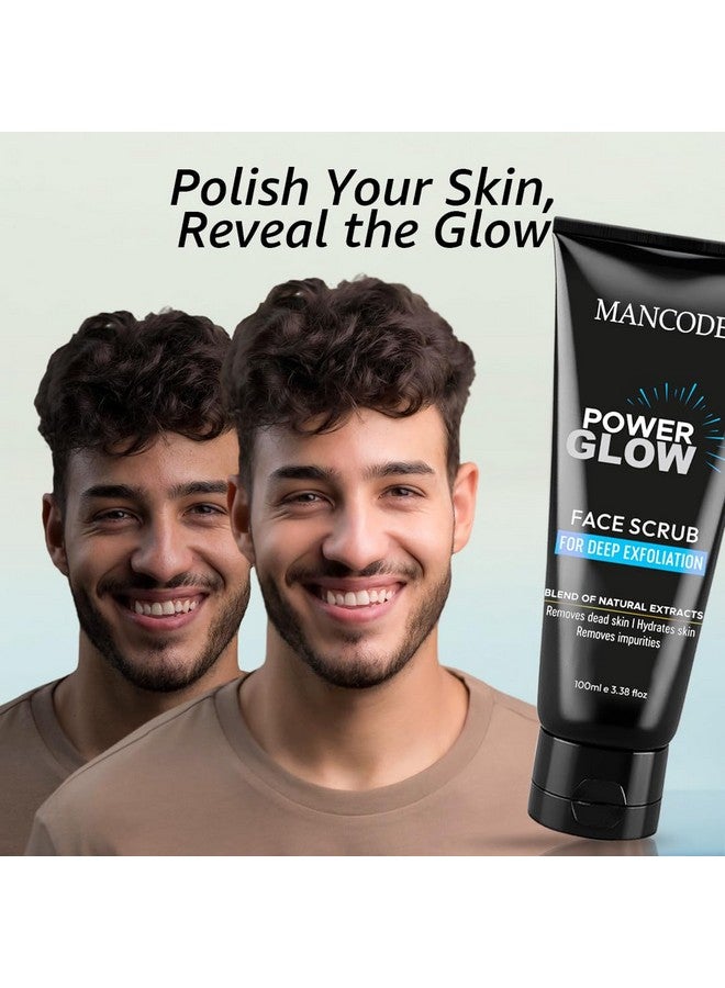 MAN CODE Mancode Power Glow Face Scrub for Men | Deep Exfoliation, Brightening & Hydrating | Removes Dead Skin & Impurities | Natural Ingredients with Saffron, Turmeric & Almond Oil | 100g - Image 4