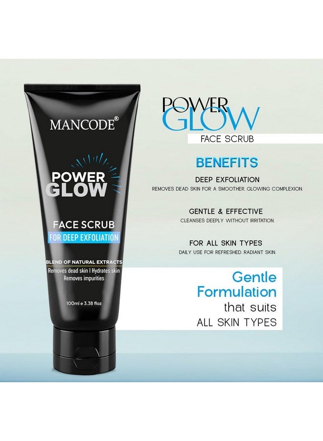 MAN CODE Mancode Power Glow Face Scrub for Men | Deep Exfoliation, Brightening & Hydrating | Removes Dead Skin & Impurities | Natural Ingredients with Saffron, Turmeric & Almond Oil | 100g - Image 2