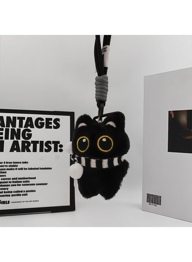 Murcia Black Cat Plush Toy Pendant Keychain Cute Doll Bag Charm Cat Toy Couple Gift Meow - Image 3