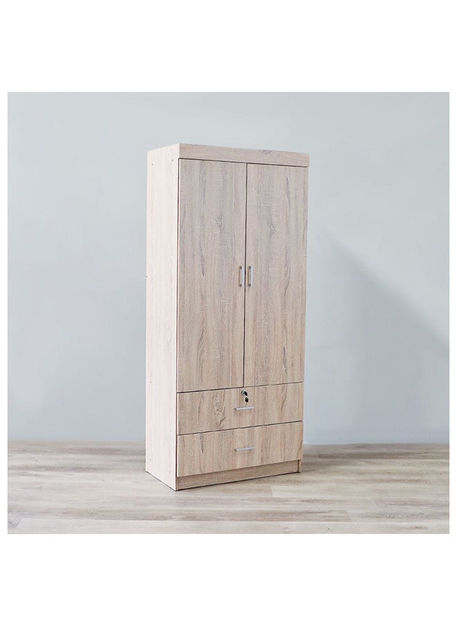 DANUBE HOME Sante 2 Door + 2 Drawer Wardrobe For Hanging Clothes Extra Sturdy Rack Storage Organiser Modern Design Space Saving Cabinets For Bedroom L 80 x W 42 x H 181 cm Sonoma Oak  - Image 2