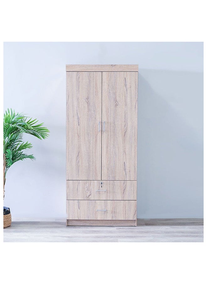 DANUBE HOME Sante 2 Door + 2 Drawer Wardrobe For Hanging Clothes Extra Sturdy Rack Storage Organiser Modern Design Space Saving Cabinets For Bedroom L 80 x W 42 x H 181 cm Sonoma Oak  - Image 5
