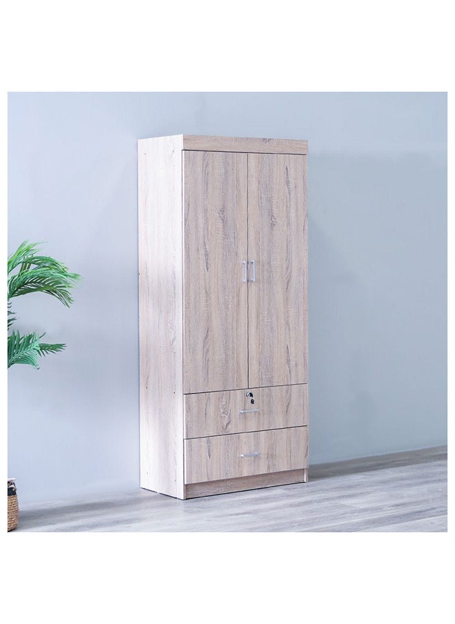 DANUBE HOME Sante 2 Door + 2 Drawer Wardrobe For Hanging Clothes Extra Sturdy Rack Storage Organiser Modern Design Space Saving Cabinets For Bedroom L 80 x W 42 x H 181 cm Sonoma Oak  - Image 3