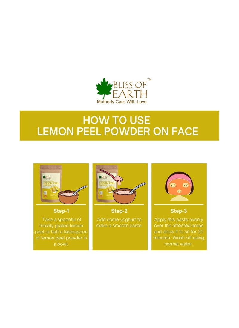 BLISS OF EARTH Bliss of Earth 100% Pure Lemon Peel Powder 100g Pack of 5  - Image 4