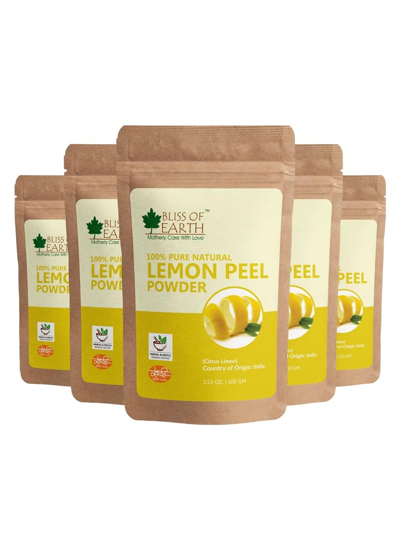 BLISS OF EARTH Bliss of Earth 100% Pure Lemon Peel Powder 100g Pack of 5  - Image 1