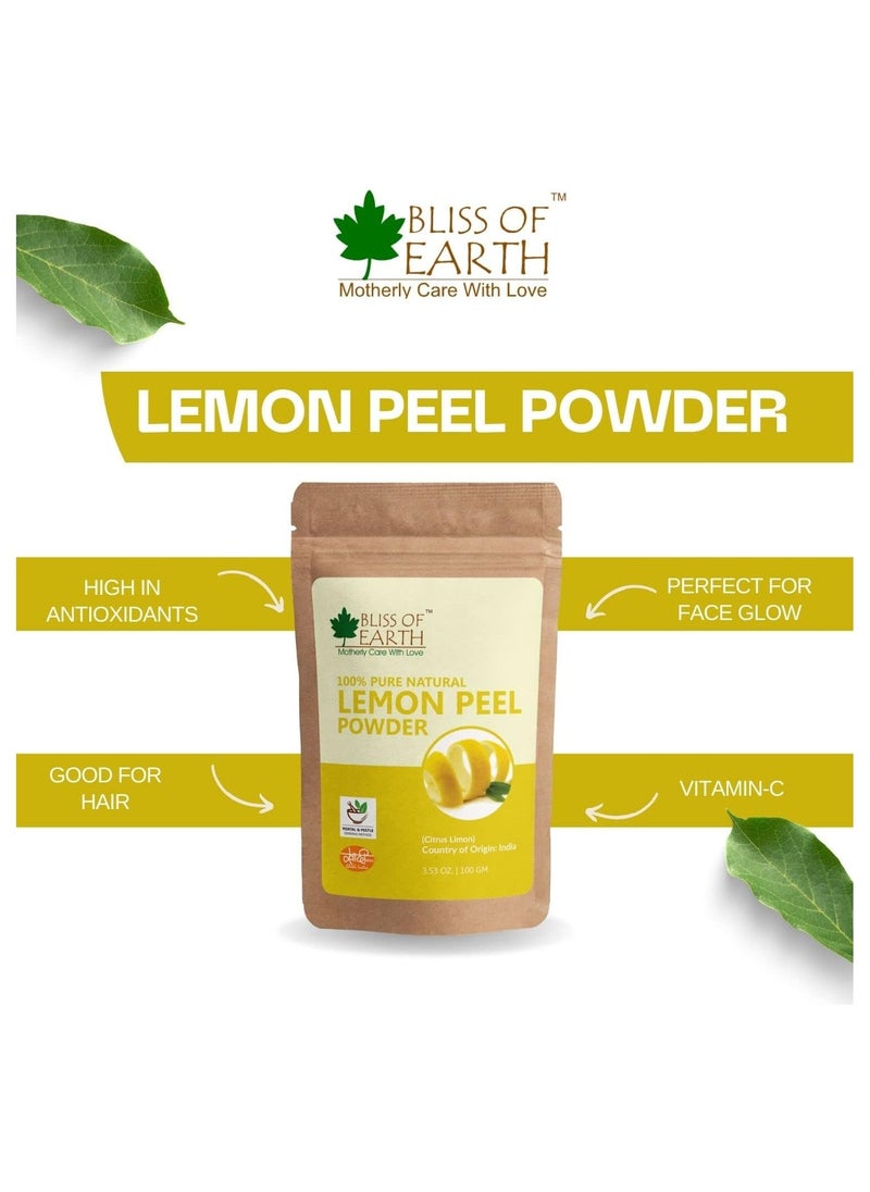 BLISS OF EARTH Bliss of Earth 100% Pure Lemon Peel Powder 100g Pack of 5  - Image 2