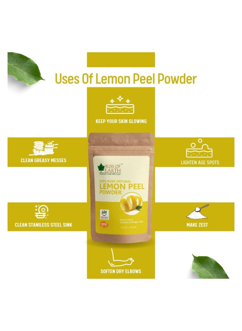 BLISS OF EARTH Bliss of Earth 100% Pure Lemon Peel Powder 100g Pack of 5  - Image 3