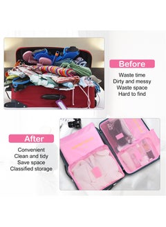 SKY-TOUCH 6Pcs Set Travel Luggage Organizer Packing Cubes Set Storage Bag Waterproof Laundry Bag Traveling Accessories-Pink  - Image 4