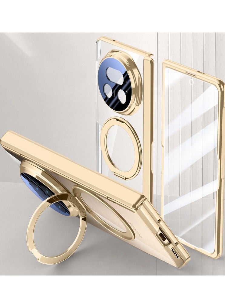 general Transparent Compatible with Honor Magic V5 (2025) Case with Screen Protector Kickstand, Compatible Magnetic Charging PC All-Inclusive Cover, Shockproof Phone Case