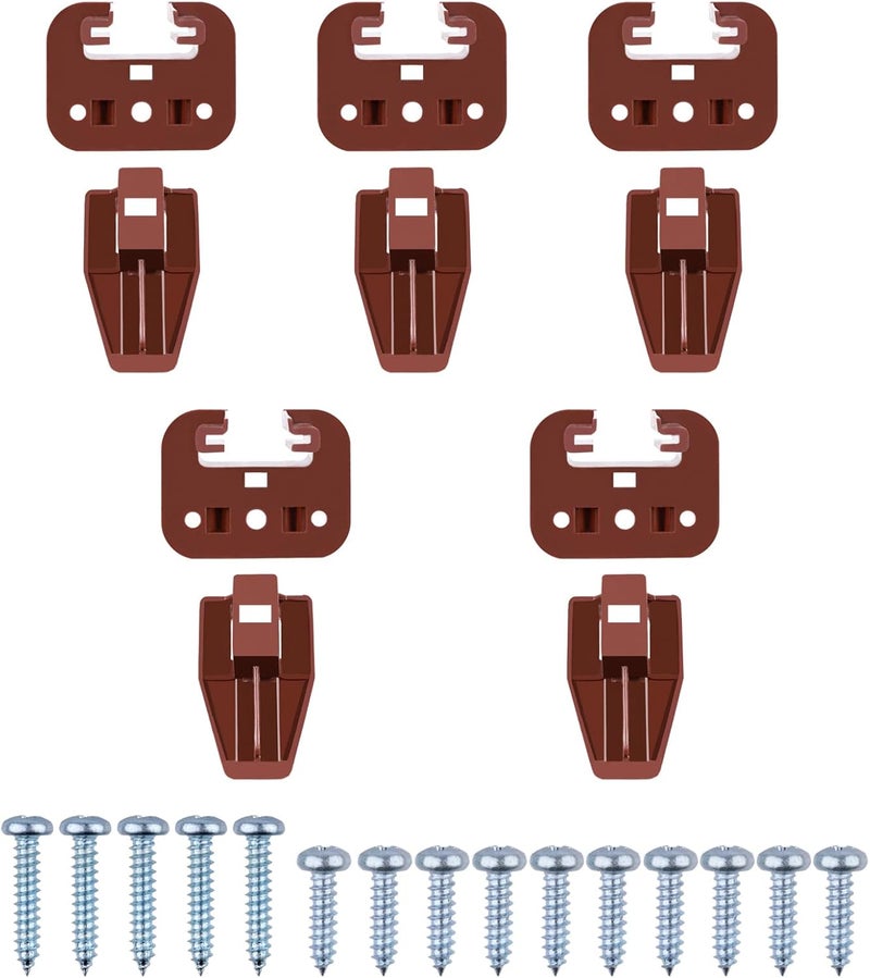 ChenYu 5 sets for kenlin Drawer Slide Track Guide Glide - Replacement Parts for Dressers and Nightstands - Bottom Mount - Brown (5) - Image 1