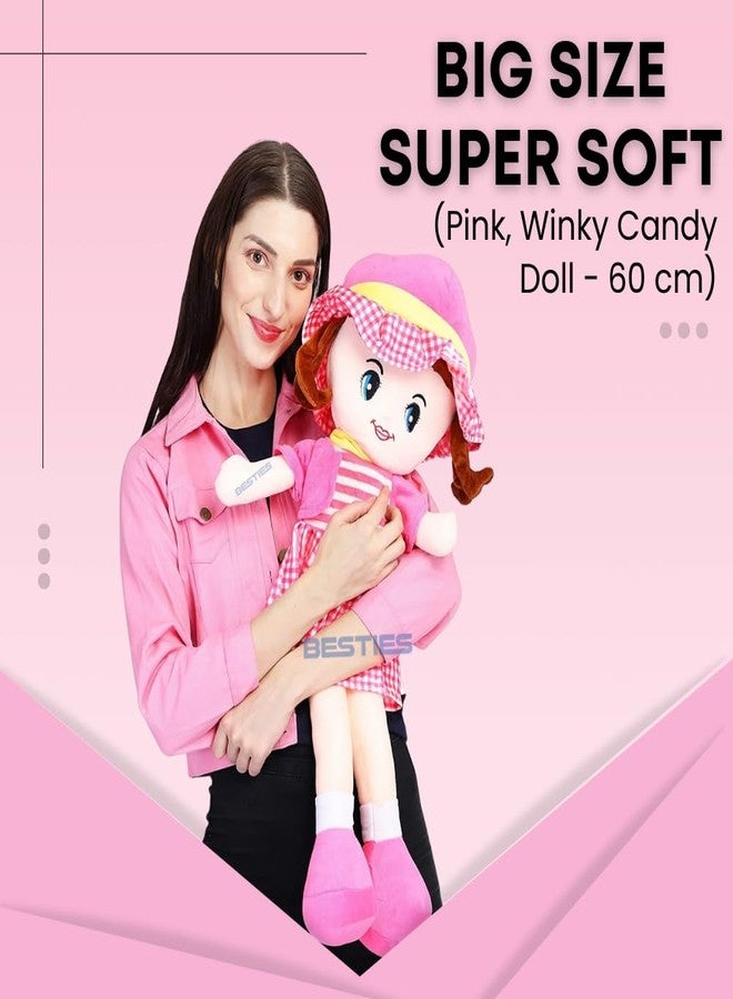 Glance Soft Cute Looking Beautiful Doll | Attractive Stuffed Toys | Grab Your Attention on Little Darling Doll (Pink Winky Doll, 60cm) - Image 2