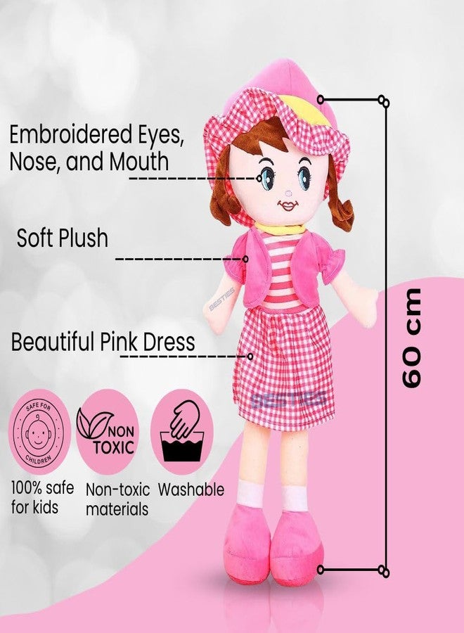 Glance Soft Cute Looking Beautiful Doll | Attractive Stuffed Toys | Grab Your Attention on Little Darling Doll (Pink Winky Doll, 60cm) - Image 3