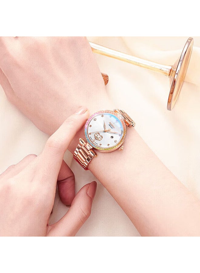 ROSDN Laoston 3.8 Festival Gift 18k Gold Watch Single-minded Women's Gold Mechanical Watch Top Ten Brand Luxury Ladies Watch - Image 5