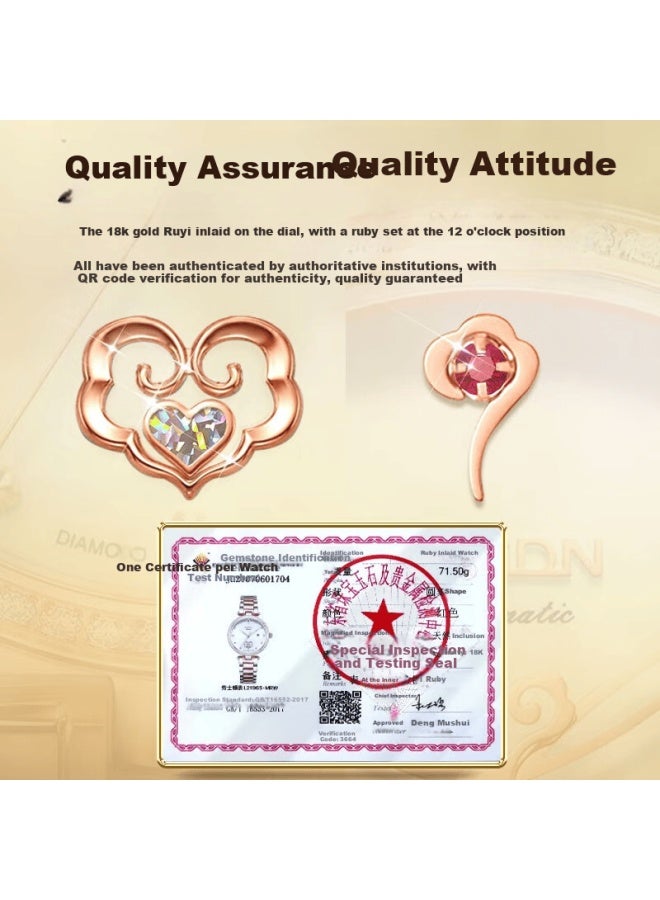 ROSDN Laoston 3.8 Festival Gift 18k Gold Watch Single-minded Women's Gold Mechanical Watch Top Ten Brand Luxury Ladies Watch - Image 1