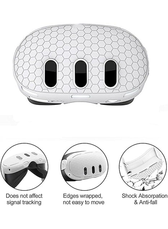 general VR Accessories for Meta Quest 3, 6-in-1 Silicone Case for Oculus Quest 3, Controller Grip Case, VR Case Cover, Face Mask (White) - Image 2