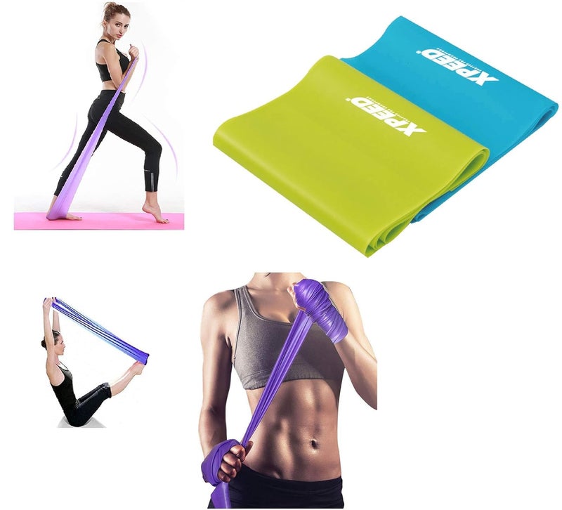 XPEED Body Toning Loop Latex Free Loop Resistant Workout Pull Up Body Strength Stretching Exercise Bands Medium & Heavy Quality (Pack of 2, Heavy) - Image 1