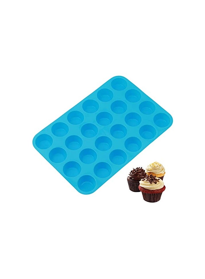 erorex Large Mini Muffin Pans - 24 Cup Jumbo Silicone Pan for Cupcakes and Premium Baking - Non Stick Tray/Bakeware - Silicon Mold  - Image 1