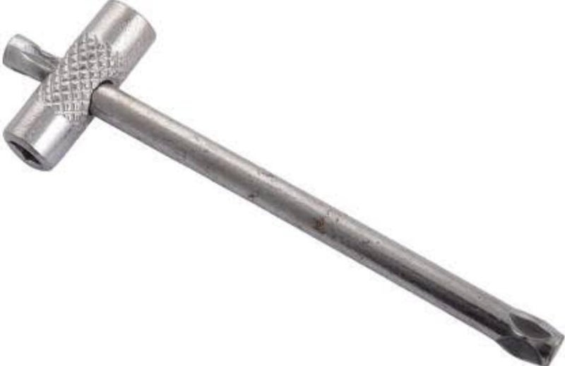 Essential Oxygen Gas Cylinder Keys Single Ended 8x10mm Wrench Spanner Chrome Plated  - Image 1