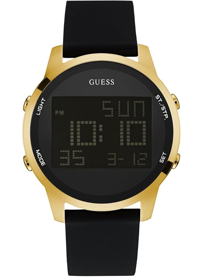 جس ساعة كوارتز رجالية بشاشة رقمية وحزام سيليكون W0787G1