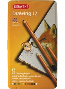 Derwent Drawing Pencils 12 Colors Tin Box 