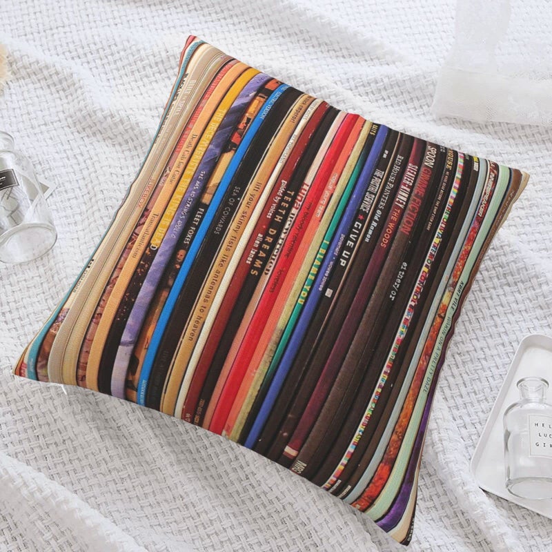 HANGWWZQ Indie Rock Vinyl Records Square Pillow Case Throw Pillow Covers Decorative Pillowcase Cushion Cover with Car Couch Sofa Chair Bed Living Room 18x18 Inch - Image 5