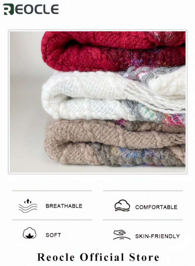 ريوكل شال نسائي يلتف حول الجسم، كيب للسفر دافئ، بونشو يلف، كارديغان مع شراشيب، كنزة برقبة على شكل V - Image 5