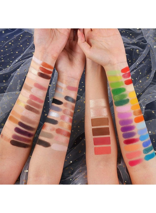 يوكانبي مجموعة ظلال العيون UCANBE 86 لونًا من ظلال العيون الطبيعية مع 15 قطعة من فرش المكياج، لامعة غير لامعة تدوم طويلاً ومقاومة للماء وظلال العيون الملونة وأحمر الخدود وبودرة التحديد الكل في واحد - Image 3