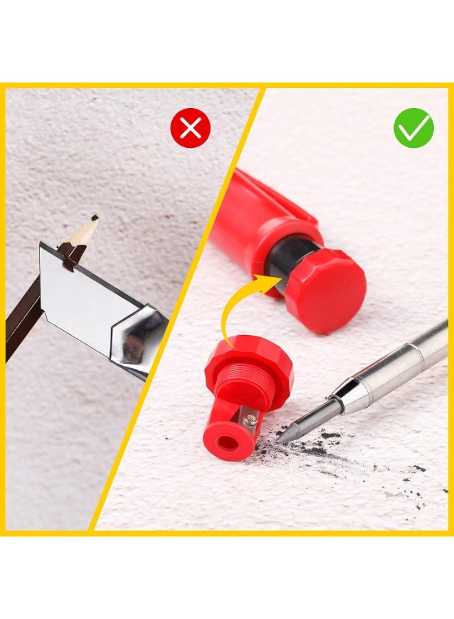 1+24 Pcs Solid Carpenter Pencil with Sharpener and Mechanical Pencils, Waterproof Pencil Lead Refills for Woodwork Construction Building - Image 5