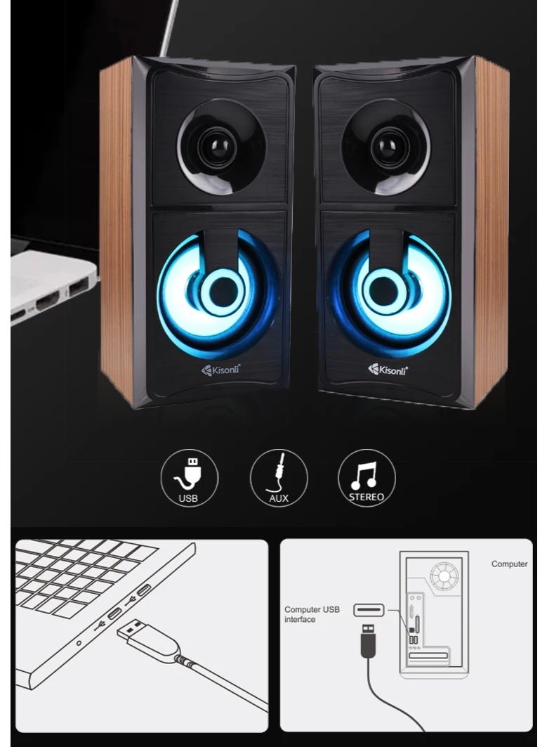 كيسونلي مكبر صوت Kisonli AC-9001 مع فيشة كهرباء – صوت قوي ونقي بتصميم مكتبي أنيق ومصدر طاقة مباشر - Image 5