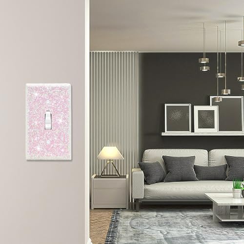 Dengduoduo Wall Plates Light Switch Cover Decorative Outlet Covers, Shiny Glitter Bling Wall Plate Cover Wall Plate Single Gang Toggle for Kitchen Bedroom Living Room Home Decor - Image 5