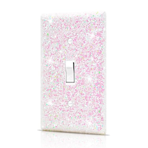 Dengduoduo Wall Plates Light Switch Cover Decorative Outlet Covers, Shiny Glitter Bling Wall Plate Cover Wall Plate Single Gang Toggle for Kitchen Bedroom Living Room Home Decor - Image 1