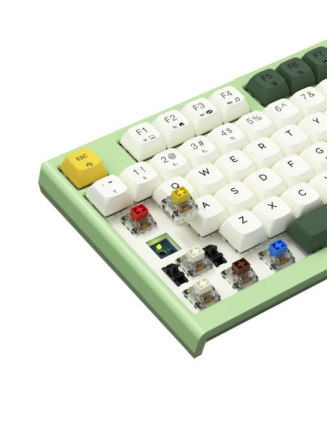 Generic - MK30 Three-mode Wireless Hot-swappable Mechanical Keyboard Game Office Keyboard 98 With PBT Sublimation Keycap Full-Key Exchangeable Shaft Twilight Wilderness Kaihua Box Tea Shaft v2 - Image 1