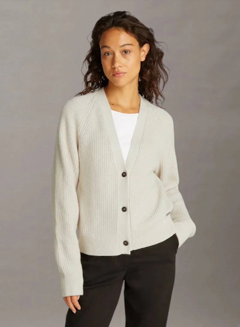 Relaxed Ribbed Cardigan Jumper