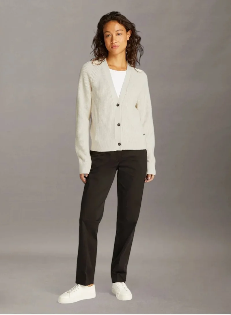 Calvin Klein Silver Lining Relaxed Ribbed Cardigan Jumper for Women | Best Price UAE