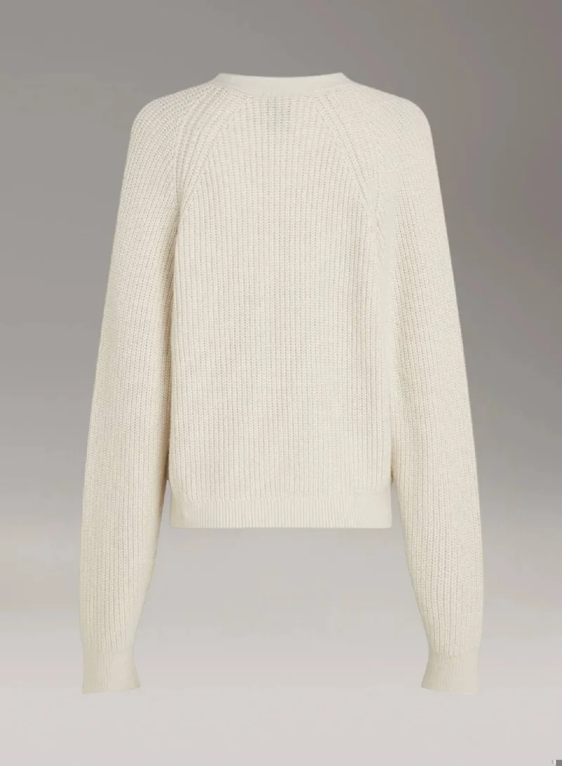 Calvin Klein Silver Lining Relaxed Ribbed Cardigan Jumper for Women | Best Price UAE