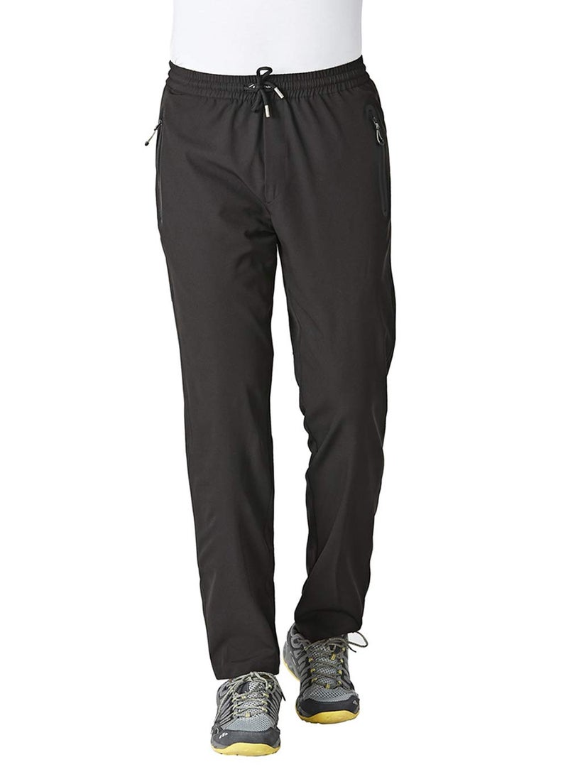 YSENTO Mens Track Pants Quick Dry Lightweight Joggers Athletic Hiking Pants Zipper Pockets Black Size M - Image 3