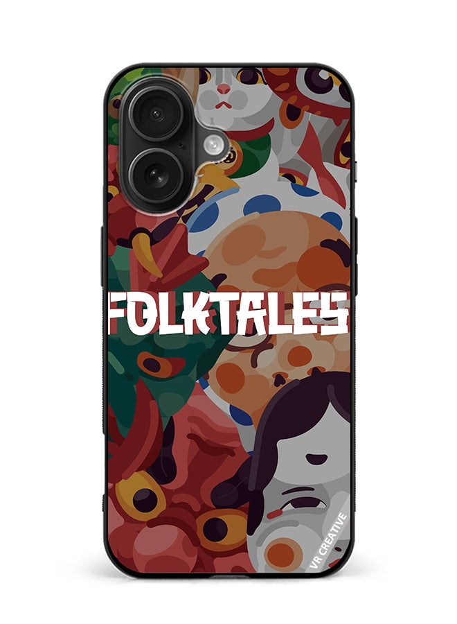 Protective Case Cover For Apple iPhone 16 Japanese Folk Tales Design Multicolour