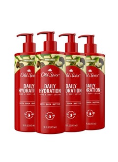 Old Spice Daily Hydration Hand & Body Lotion For Men With Shea Butter 16.0 Fl Ounce Pack Of 4  - Image 1
