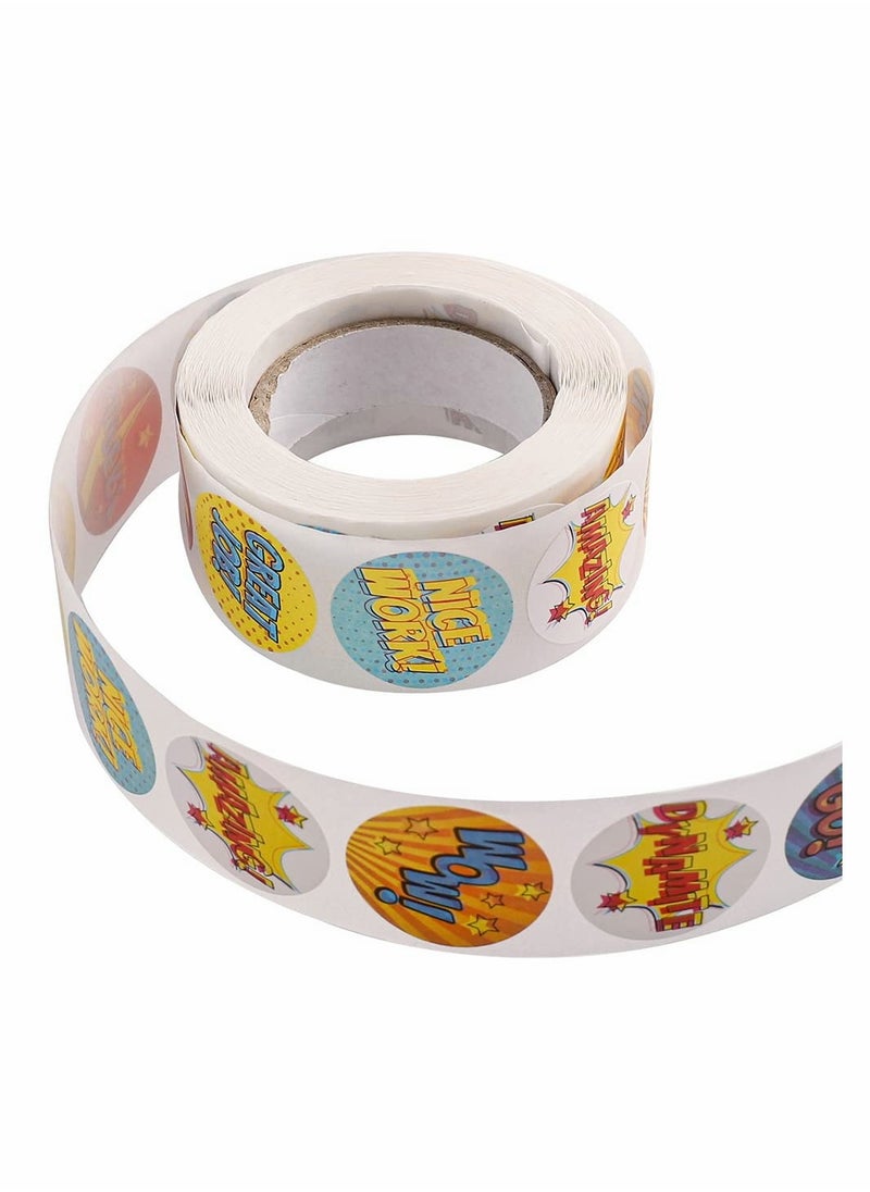 Excefore Reward Stickers, 4 Roll Teacher Stickers 1 Inch School Stickers with 24 Assorted Designs, Teacher Supplies for Student Kids Classroom (Multicoloured4) 2000 Pcs  - Image 2