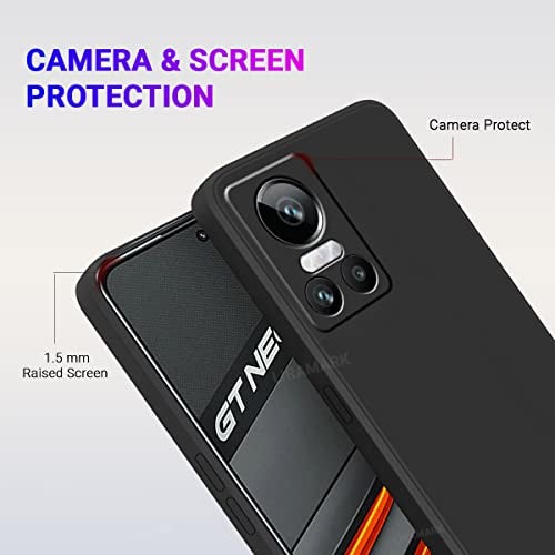 LIRAMARK Silicone Soft Back Cover Case for Realme GT Neo 3 5G (Silicone Black) - Image 3
