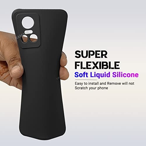 LIRAMARK Silicone Soft Back Cover Case for Realme GT Neo 3 5G (Silicone Black) - Image 4