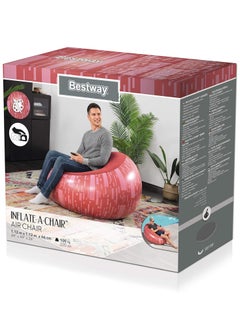 Bestway Inflatable Air Chair, Stand Up Pillow, for Indoor and Outdoor Use, Suitable for Children and Adults 112X112X66 CM (75052) (RED)  - Image 2
