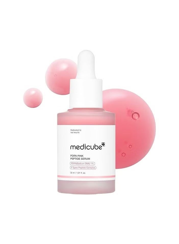 ميدي سيروم ميديكيوب الوردي بحمض السالمون PDRN، سيروم متوهج وردي، ببتيد، نياسيناميد، مرطب ومنعم ومشد للبشرة، لون بشرة غير موحد، عناية كورية بالبشرة | 1.01 أونصة سائلة (1.01 أونصة سائلة، حمض السالمون PDRN) - Image 1